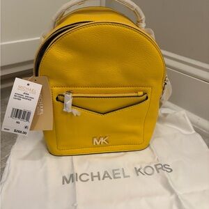NWT Michael Kors Yellow Women's Bag- Jessa convertible backpack in Sunflower